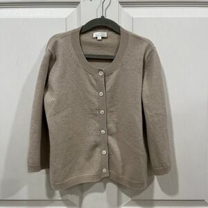 Eric Bompard Beige 100% Cashmere Kids Cardigan Sweater‎ Size 10